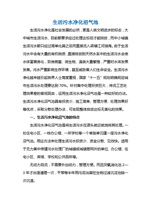 生活污水净化沼气池