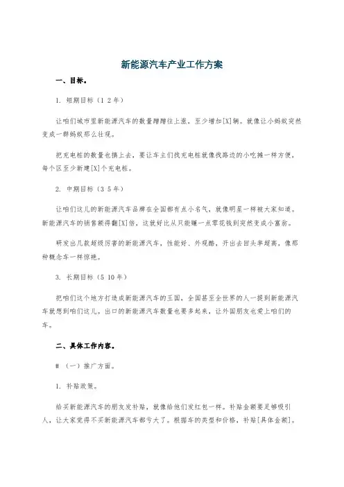 新能源汽车产业工作方案