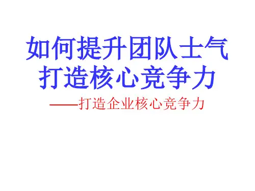 如何提升团队士气打造核心竞争力 ppt课件