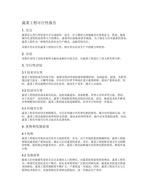 蔬菜工程可行性报告