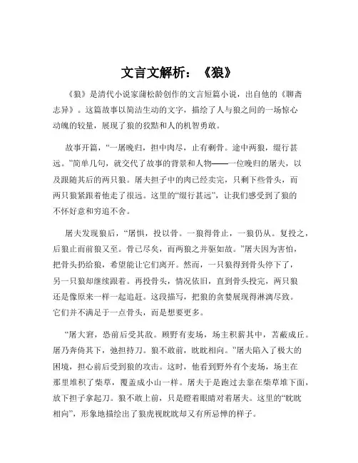 文言文解析：《狼》