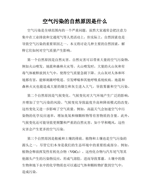 空气污染的自然原因是什么