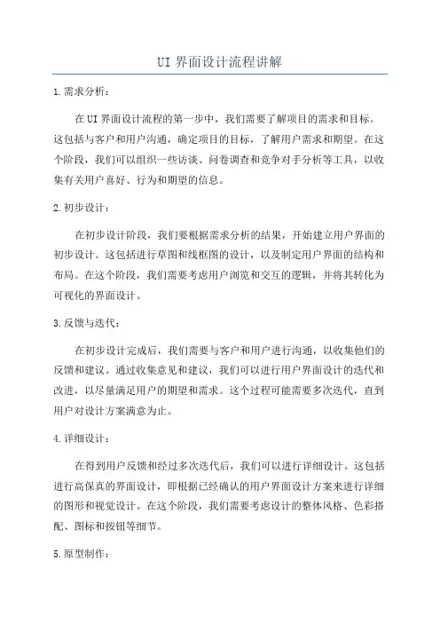 UI界面设计流程讲解