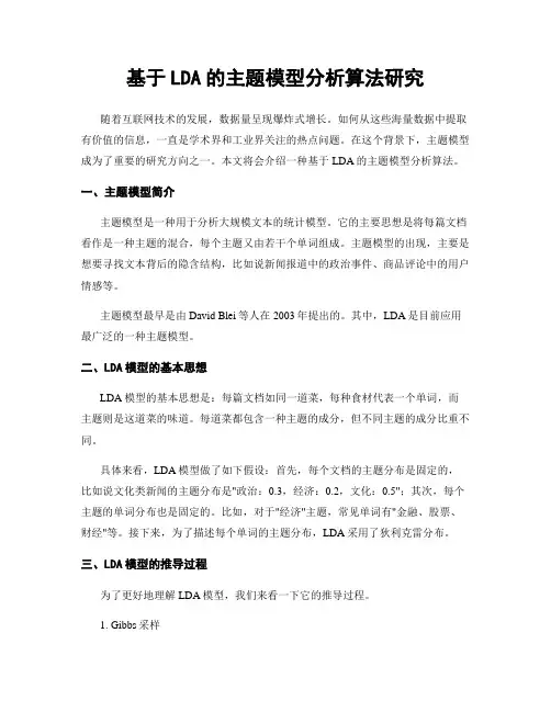 基于LDA的主题模型分析算法研究