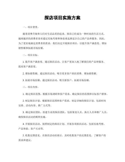 探店项目实施方案
