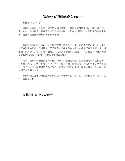 [动物作文]猫捕鱼作文300字