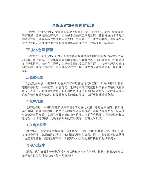 仓库库存如何可视化管理
