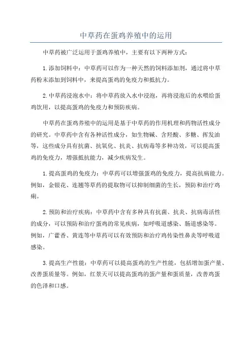 中草药在蛋鸡养殖中的运用