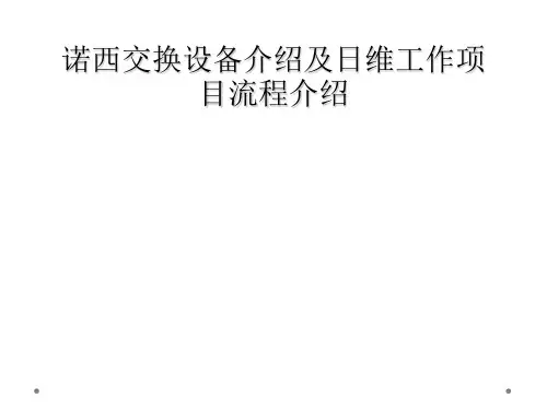 诺西交换设备介绍及日维工作项目流程介绍
