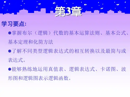 数字电路第3章 布尔代数与逻辑函数化简