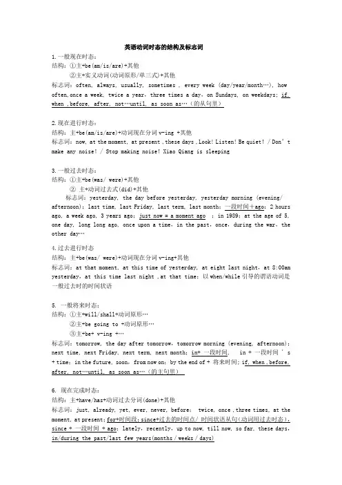 英语动词时态的结构及标志词Microsoft Word 文档 (2)