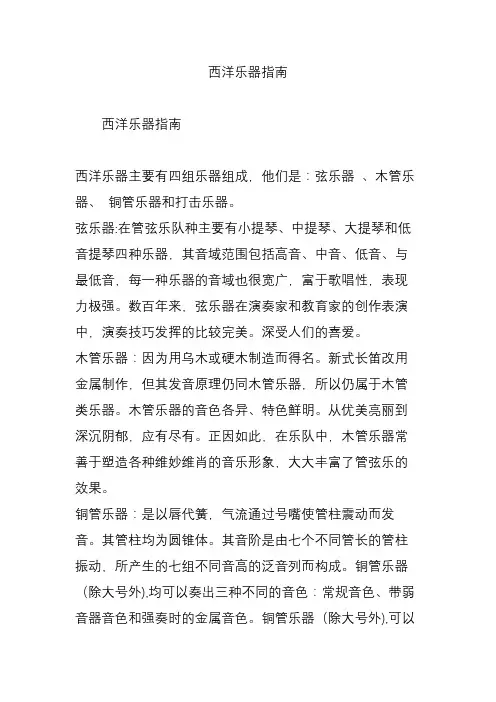 西洋乐器指南