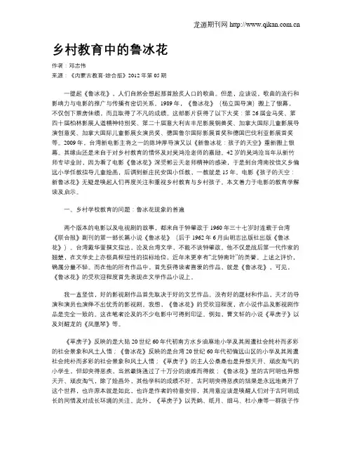 乡村教育中的鲁冰花