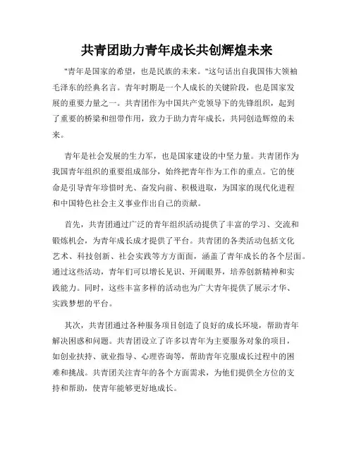 共青团助力青年成长共创辉煌未来