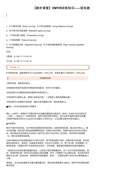 【跑步课堂】EMTIR训练知识——轻松跑