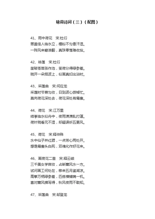 咏荷诗词（三）（配图）