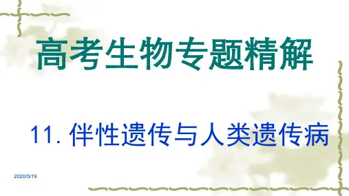 高考生物专题精讲ppt课件(11)伴性遗传与人类遗传病(共29张)