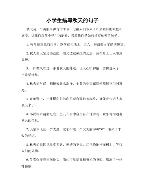 小学生描写秋天的句子