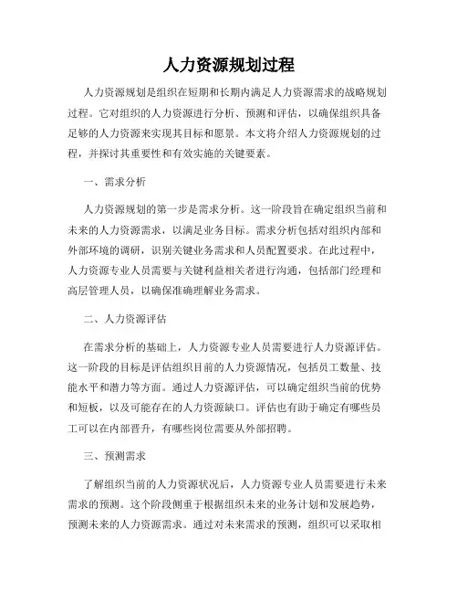 人力资源规划过程