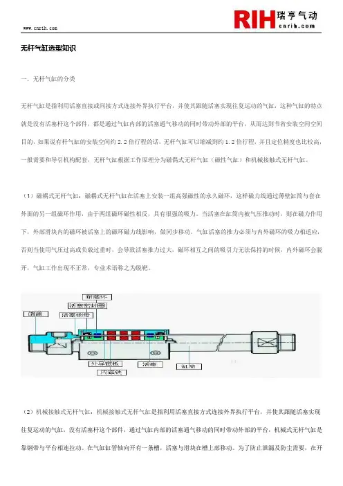 无杆气缸选型基础知识