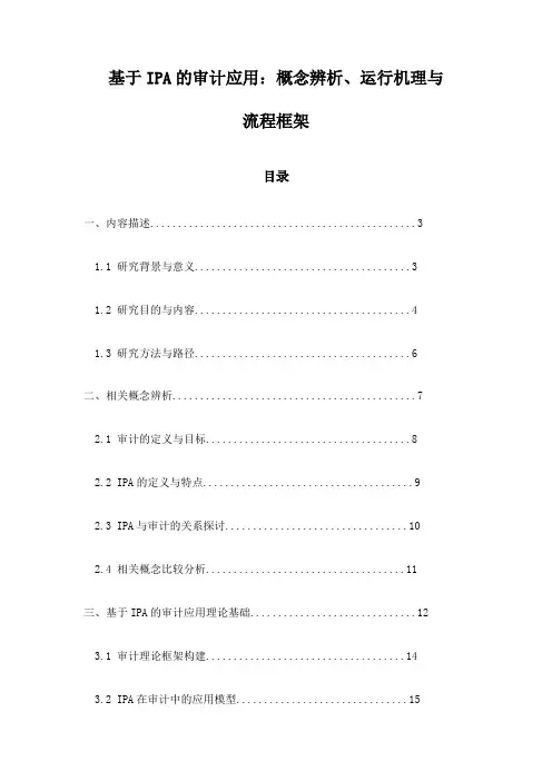基于IPA的审计应用：概念辨析、运行机理与流程框架