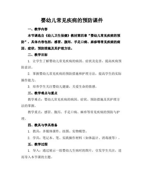 婴幼儿常见疾病的预防课件