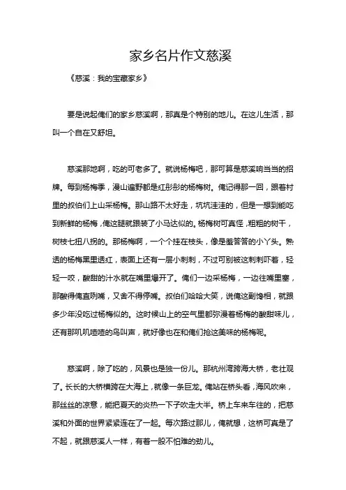 家乡名片作文慈溪