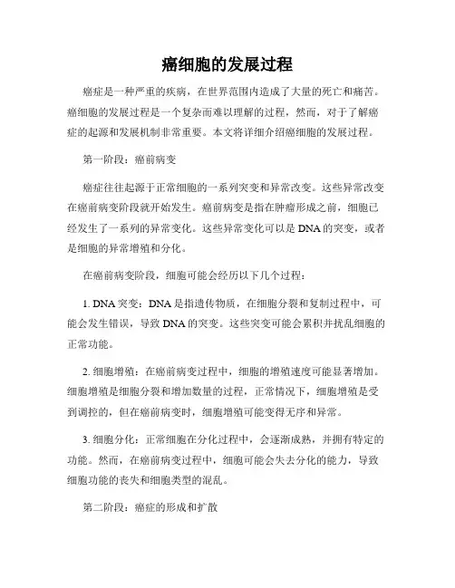癌细胞的发展过程