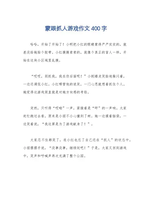 蒙眼抓人游戏作文400字