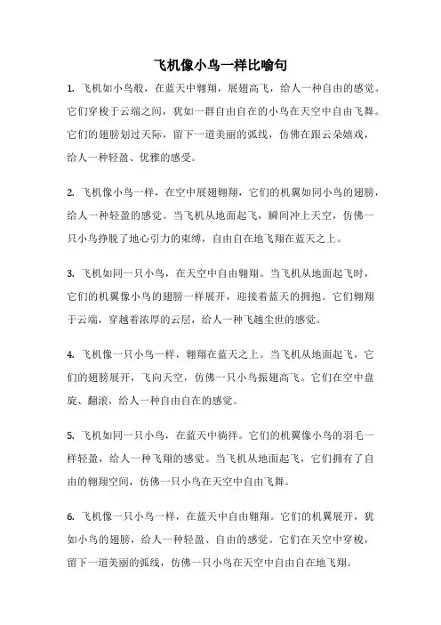 飞机像小鸟一样比喻句