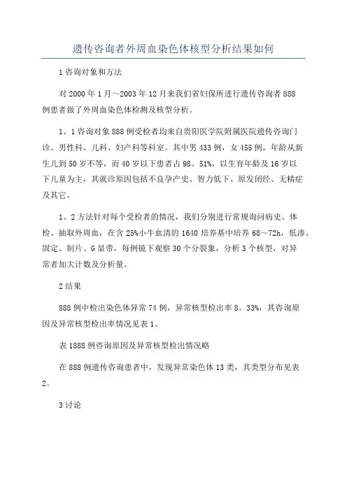遗传咨询者外周血染色体核型分析结果如何
