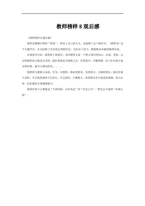 教师榜样8观后感