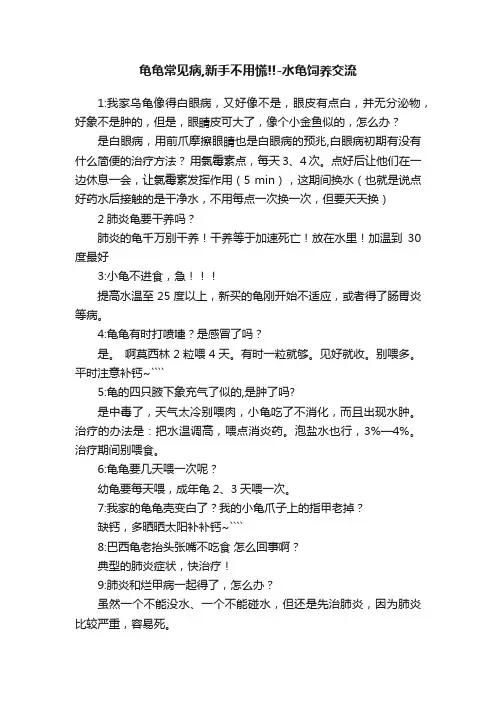 龟龟常见病,新手不用慌!!-水龟饲养交流