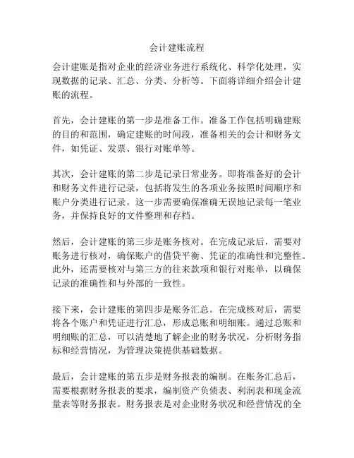 会计建账流程