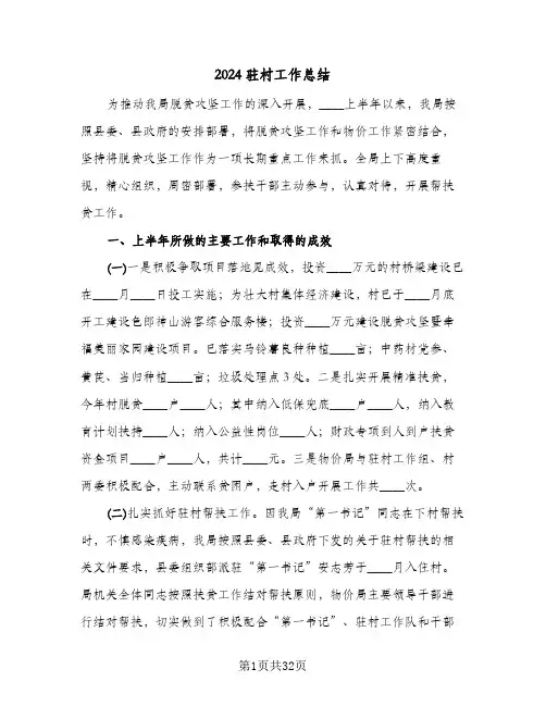 2024驻村工作总结(7篇)