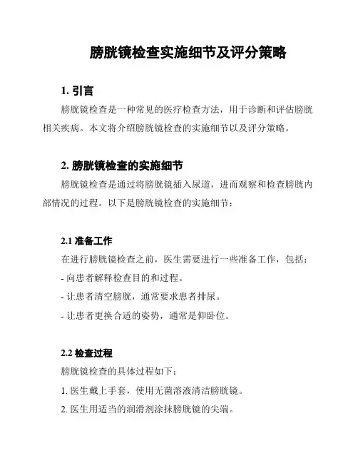 膀胱镜检查实施细节及评分策略