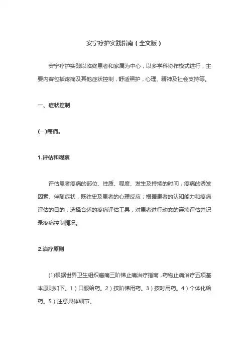 安宁疗护实践指南(全文版)