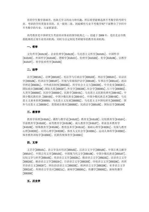 盘点那些考研不考数学的专业