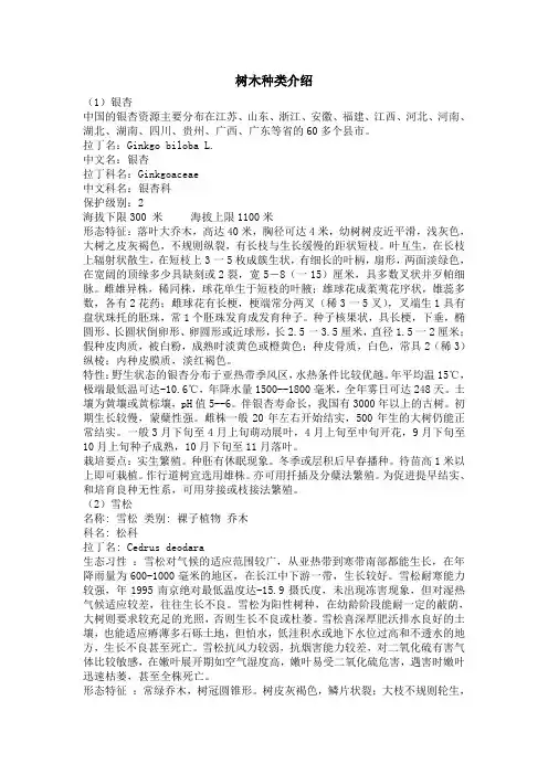 树木种类介绍