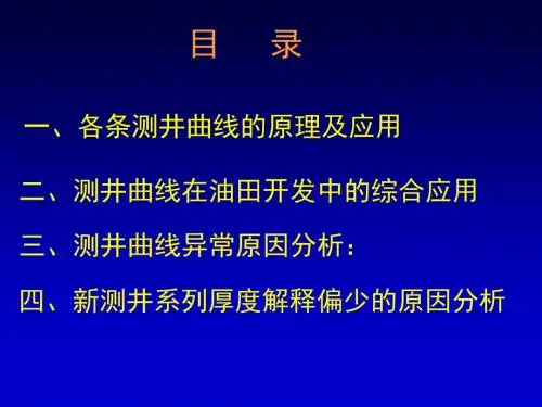 各条测井曲线的原理及应用页PPT文档