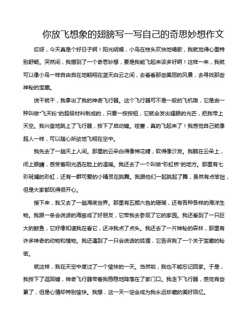 你放飞想象的翅膀写一写自己的奇思妙想作文