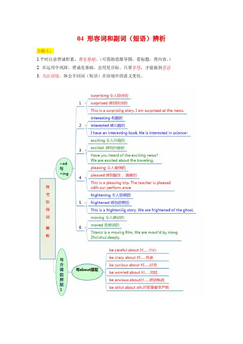 【中考英语 高频考点精选】04 形容词与副词(短语)辨析(解析版)