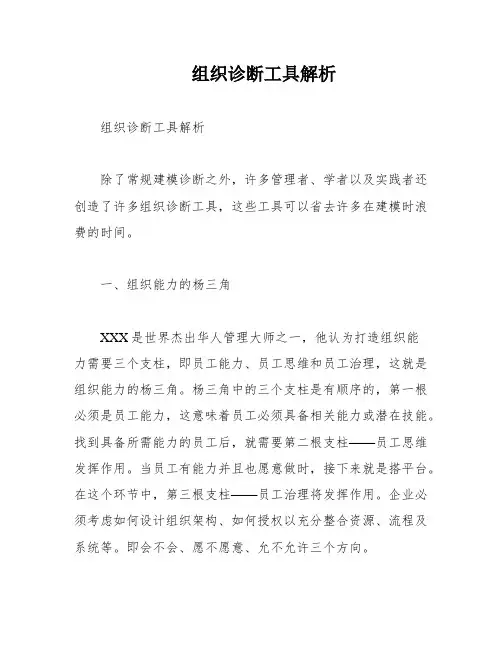 组织诊断工具解析