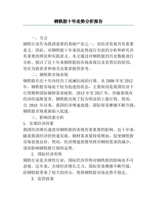 钢铁股十年走势分析报告