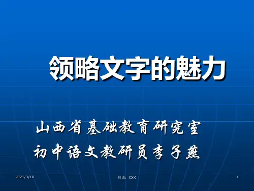 领略文字的魅力PPT参考课件