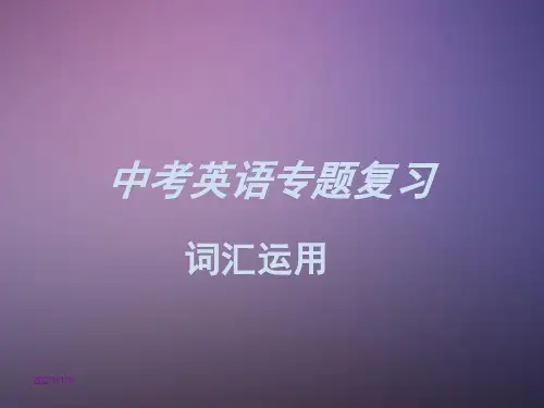中考英语词汇专题复习课件