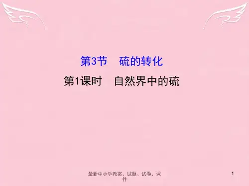 学高中化学 3.3.1 自然界中的硫(精讲优练课型)课件 鲁科版必修1