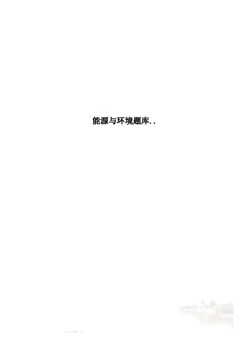 能源与环境题库..