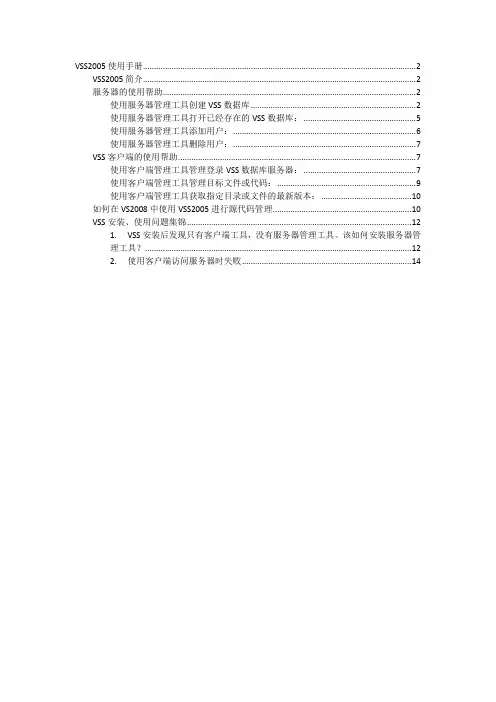 VSS2005使用手册