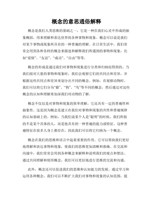 概念的意思通俗解释